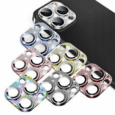 For iPhone 14 13 Pro Max 12 Full Cover Metal Diamond Camera Lens Protector Case