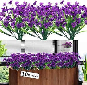 10PCS Artificial Flowers Outdoor,Fake Flowers,Faux Flowers,Faux Artificial Plant - Picture 1 of 12