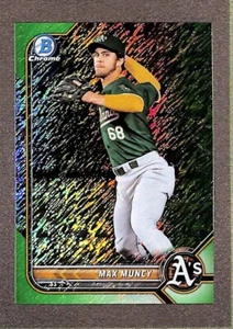2022 Bowman Chrome Baseball Max Muncy #BCP-222 Green Shimmer Refractor /99 - Picture 1 of 3