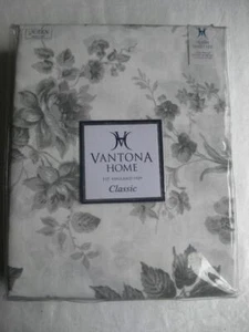 Vantona England Sheet Set Marie Grey Floral Roses Queen 100% Cotton Percale - Picture 1 of 10