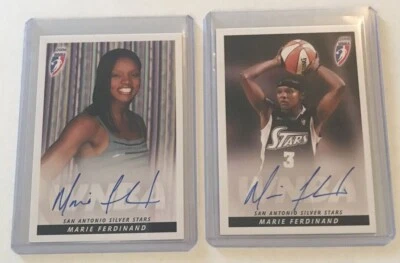 MARIE FERDINAND San Antonio STARS Signed Rittenhouse WNBA Basketball Card Pair - Image 1 of 2