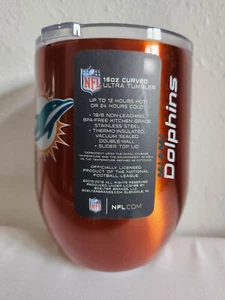 NEW Miami Dolphins NFL 16 oz Ultra Curved Thermo Insulated Stemless Tumbler  - Picture 1 of 1
