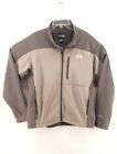 north face soft shell mens large jacket gray polyester full zip good condition 