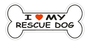 Love My Rescue Dog Bumper Sticker or Helmet Sticker D2397 Dog Bone Pet Lover - Picture 1 of 1
