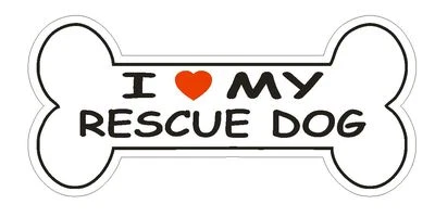 WINTER PARK PRODUCTS Love My Rescue Dog Bumper Sticker or Helmet Sticker D2397 Dog Bone Pet Lover