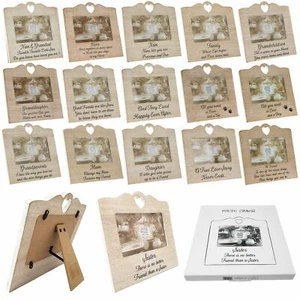 Holz Herz Sentiment Bilderrahmen Liebe Zuhause Familie Shabby Chic Bild 6 Zoll x 4 - Bild 1 von 22
