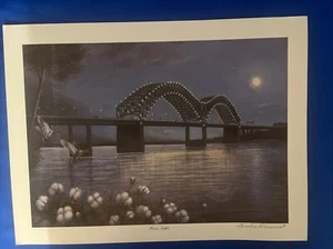 RIVER LIGHTS BY LOUISE DUNAVANT Signed Unframed 12 X 16 - Picture 1 of 3
