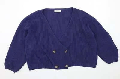 In the Style Womens Blue V-Neck Acrylic Blend Cardigan Size 14 - Image 1 of 4