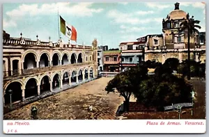 Antigua postal de colección Veracruz México Plaza de Armas Plaza Pública años 1900 vista - Imagen 1 de 2