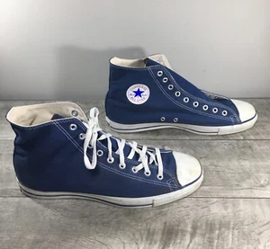 Vtg CONVERSE Chucks All Star Blue High Top Men’s Shoes Sneakers Kicks Size 14 - Picture 1 of 9