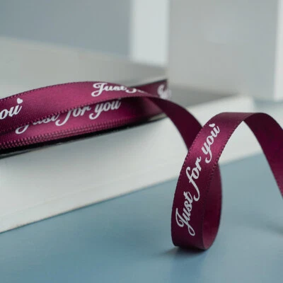 Fita de cetim impressa 45M "just for you" - 1cm 2cm 2,5cm 4cm larguras - 28 cores  - Imagem 1 de 4