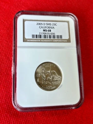 2005 D SMS QUARTER CALIFORNIA NGC MS 68 - Image 1 of 2