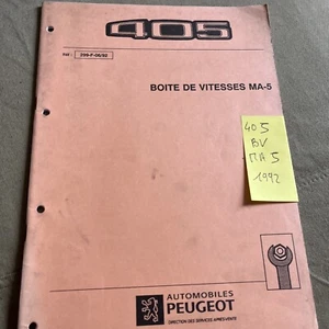 Manuel reparation ATELIER PEUGEOT 405 BV BOITE VITESSES MA 5 ELECTRIQUES SCHEMA - Picture 1 of 12