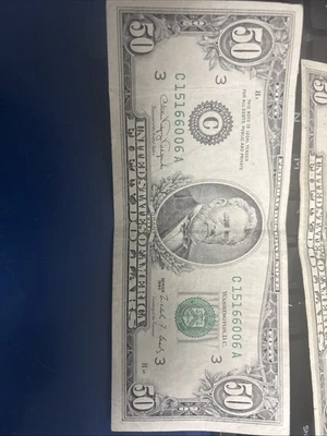 1990 $50 Dollar Bill Federal Reserve Note Series 1990 Circulated #2 Lot of 2 - Image 1 of 3