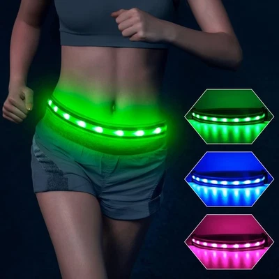 LED Running Belt, Rechargeable Reflective Gear Glowing Light Up Waistband, Sa... - Image 1 of 4