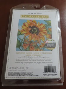 Dimensions Gold Petites 6" x 6" SUNFLOWER GARDEN Cross Stitch Kit 70-65228 - Picture 1 of 5