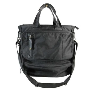 Acegene Black Messenger Shoulder Bag 2Way Business Men's 14in x 11in - Picture 1 of 9