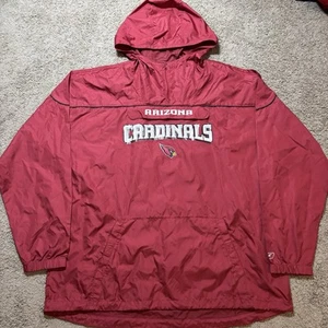 Vintage Reebok Arizona Cardinals Windbreaker Hooded Jacket Red Men’s XXL - Picture 1 of 6