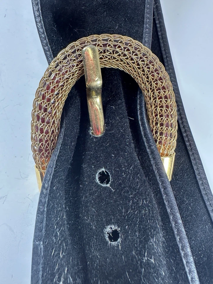 Vintage Belt Anne Klein Waste Suede Black Wide Leather Size Large 29-33 in Saks - Image 1 of 4