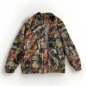 Trail Crest Jacket Mens Medium Camo Hooded Full Zip Fleece Outdoors Hunting Warm - Picture 1 of 10