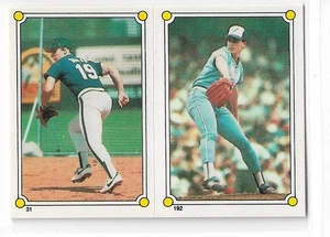 1987 TOPPS STICKER HARD BACK Jimmy Key/Bill Doran #192-31 Blue Jays Astros - Picture 1 of 2