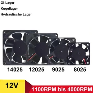80/90/120/140mm DC Bürstenloser Stiller Kühlventilator 12V 2Pin Maschinenkühler - Bild 1 von 15