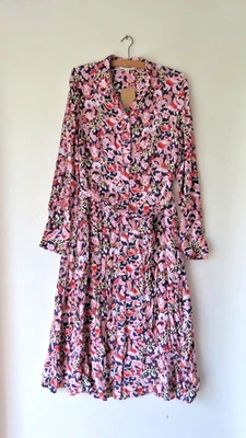 С ЯРЛЫКАМИ Boden Kate Midi рубашка платье Sz 16 R темно-синий мульти цветочный - Изображение 1 из 4