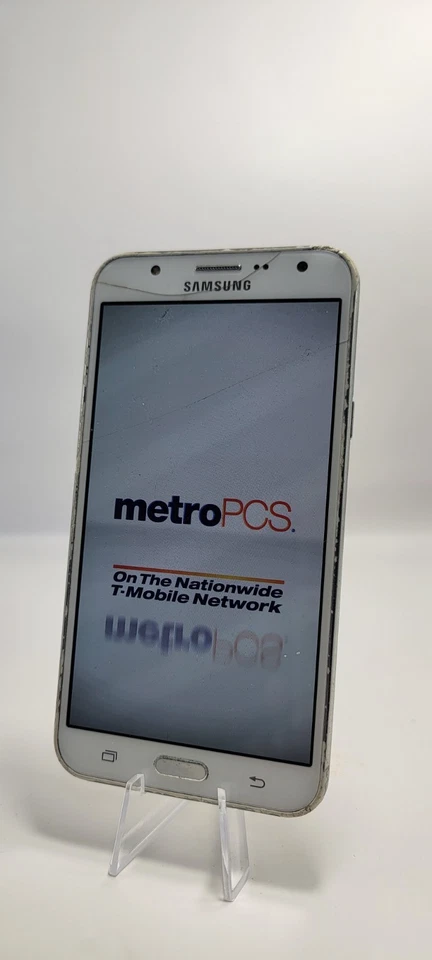 Samsung Galaxy J7 Branco – Tela Quebrada – Senha Bloqueada – Não Testada – Como Está - Imagem 1 de 3