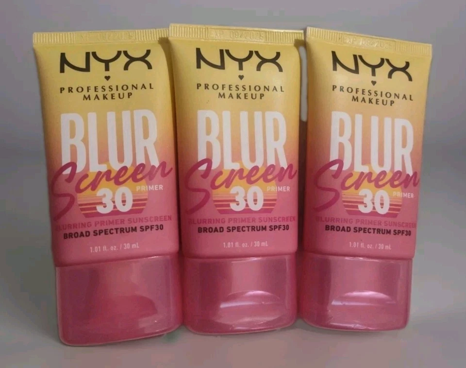 Lot of 3 NYX Professional Makeup Blurring Face Primer Sunscreen SPF 30 1 oz each - Image 1 of 1