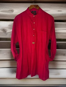 French Designer Tunic Le Prince Jardinier 100% Cotton Muted Red Size Large EUC - Picture 1 of 14