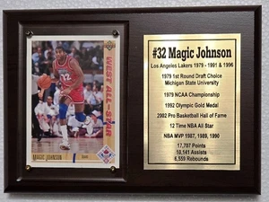 Los Angeles Lakers Magic Johnson Basketball Karte Plakette - Bild 1 von 1