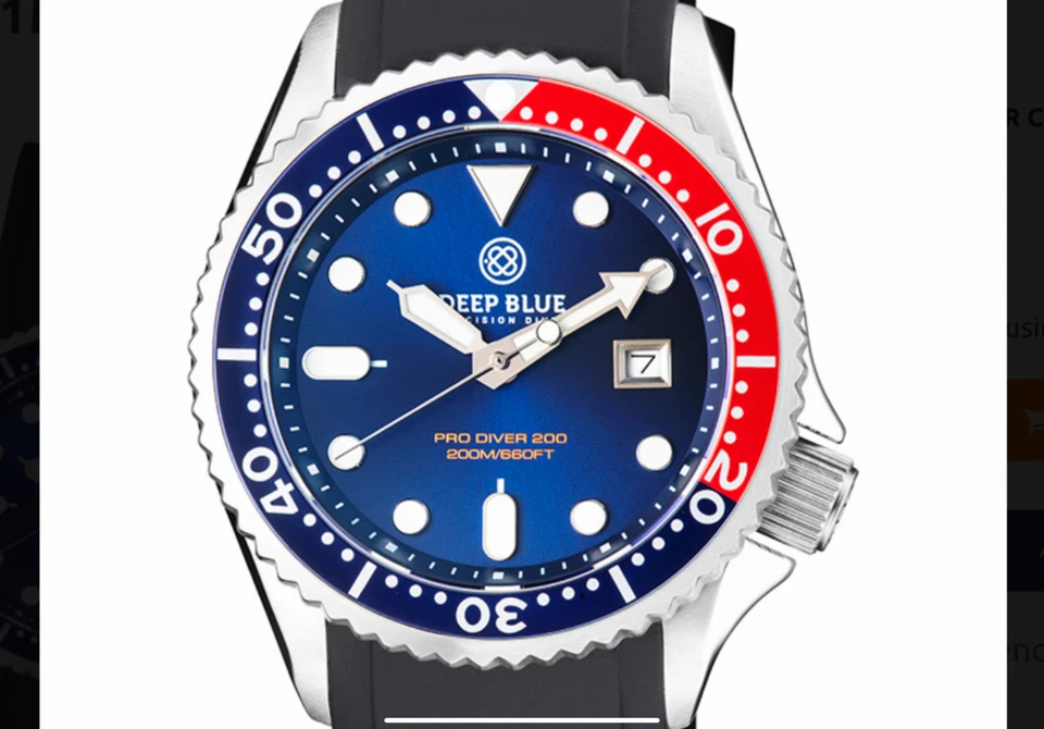 Deep Blue Pro Sea Diver 41MM Quartz 200M Diver Watch B&P - Image 1 of 4