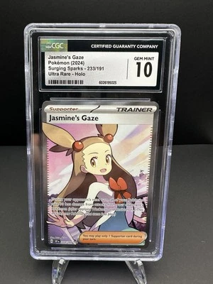 Jasmine's Gaze 233/191 - Sv08: Surging Sparks Ultra Rare Holo - CGC 10 Gem Mint - Image 1 of 2