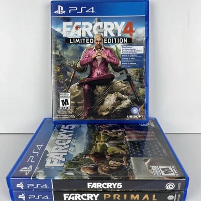 Far Cry 4 & 5 & Primal Bundle PlayStation 4 PS4 3 Games Lot Limited Edition Foto 1 de 4