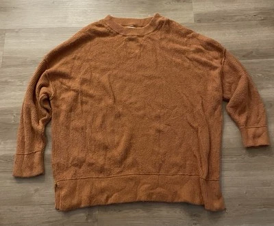 Acogedor suéter acanalado para mujer Aerie talla XL naranja quemado ropa de salón Foto 1 de 4