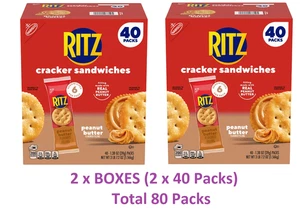RITZ Cracker Sandwiches, Real Peanut Butter, 2 x BOXES 80 ~ packs (2 x 40-count) - Picture 1 of 7