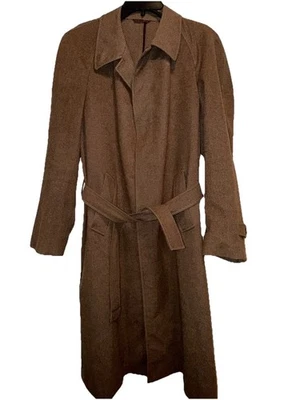 Vintage Tessuto Ermenegildo Zegna Houndstooth Wool + Cashmere Long Coat Trench - Image 1 of 4