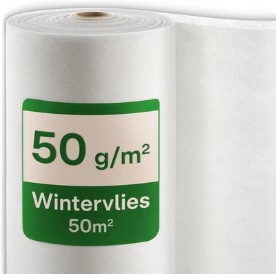 Praknu Wintervlies Pflanzen 50g/m² 50×1m Rolle Weiß Frostschutz UV stabil