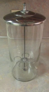 VINTAGE ART DECO GLASS & CHROME ICE CREAM CONE DISPENSER - Picture 1 of 14