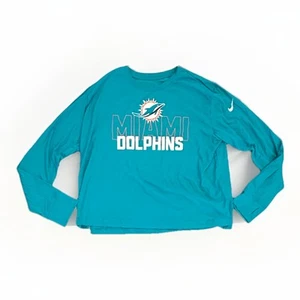 Miami Dolphins Nike Women’s Modest Crop Performance Dri-FIT L/S T-Shirt, XL, New - Picture 1 of 6