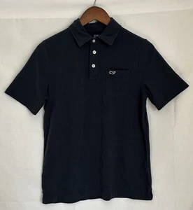 Vineyard Vines Edgartown Boy's Large Navy Blue Short Sleeve Pocket Polo Shirt - Picture 1 of 3
