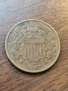 1867 2 Cent Piece - Picture 1 of 4