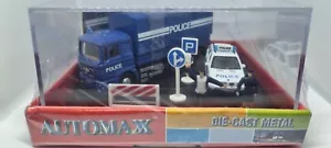 1/72 Scale Model Police BMW X5 with Truck Diorama White/Blue Motor Max - Picture 1 of 5