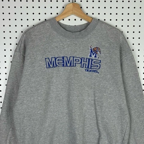 University of Memphis Tigers Crewneck Sweatshirt Gray Blue Adidas Size Medium Cover