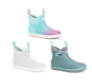 XTRATUF WOMEN 6" ANKLE DECK BOOT DURABLE WATERPROOF NONSLIP AURORA BLUE GREY