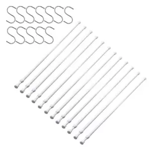 12 Pack Tension Rods For Windows 28 To 48 Inch Spring Tension Rod Adjustable Met - Picture 1 of 5