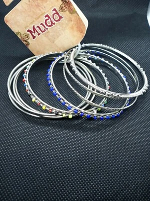 Juego de pulsera con cuentas Mudd Brand 9 Boho Silvertone Foto 1 de 4