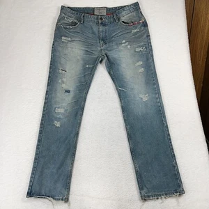 Jeans uomo Jordan Craig blu 40x34 (40x33) Martin impilati shred leggera sfumatura - Foto 1 di 10
