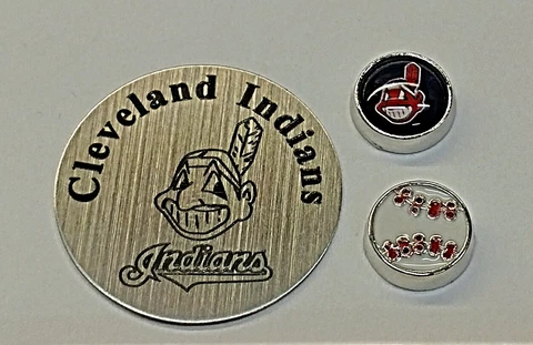 NEW Cleveland Indians Chief Wahoo Baseball Floating Locket Set **GO TRIBE** Cover