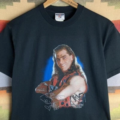 Camiseta Negra Mediana Vintage Años 90 WWF Shawn Michaels Heartbreak Niño Lucha Foto 1 de 4